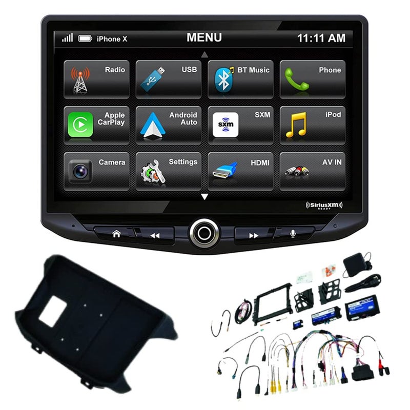 Stinger HEIGH10 10 Wrangler JL 201823 Gladiator JT 202023 Flush Stereo Radio Complete Kit 1024x600 Touchscreen Certified CarPlay  Android Auto OffRoad Gauges Bluetooth HDMI